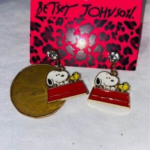 Betsey Johnson Style Snoopy and Woodstock Earrings